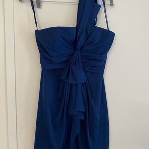 BCBG Elegant Blue One-Shoulder Dress